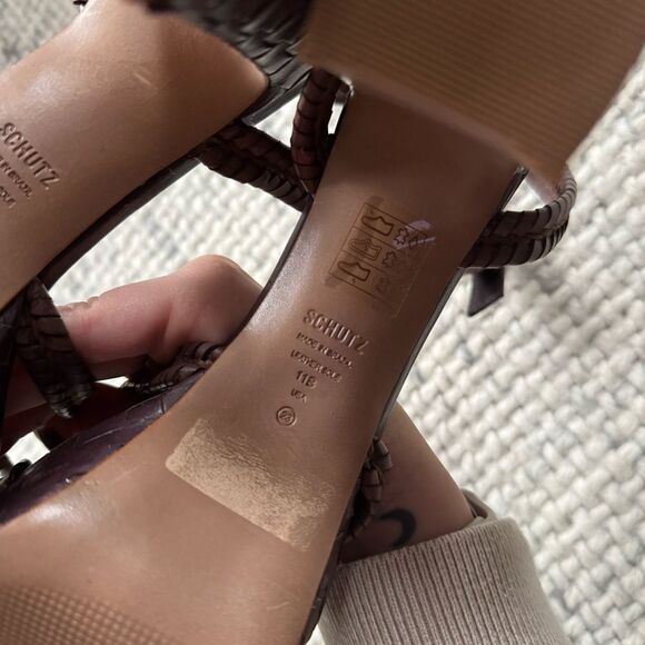 NEW Schutz Kathleen Braided Leather Platform Sandal 11 - Picture 6 of 7